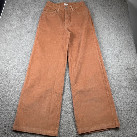 Roxy NEW Surf In Cloud Corduroy Pants in Camel Women's Wide Leg High Waist 29 - Picture 3 of 10